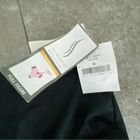 NWT Silhouette Solutions Swim Bottom Brief Tummy Slimmer Black Plus Size 3X - Picture 2 of 6